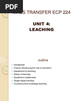 Mass Transfer Ecp 224: Unit 4: Leaching