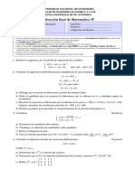 Evaluación Final de Matemática IV: Universidad Nacional de Ingeniería