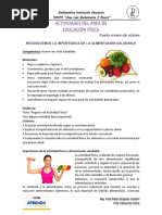 1 - 5 Reconocemos La Importancia de La Alimentación Saludable