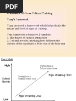 Framework of Cross Cultural Training Tung's Framework