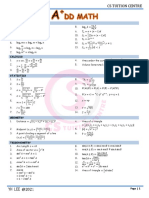 Formula Sheet Algebra