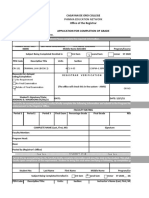 Phinma Education Network: Cagayan de Oro College Office of The Registrar Application For Completion of Grade