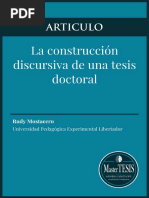 MasterTESIS - ARTICULO La Construcción Discursiva de Una Tesis Doctoral 2018