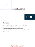 Neonatal Anemia: DR - Santosh Reddy