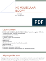 Atomic and Molecular Spectroscopy Lecture 1B