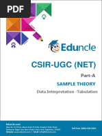 Sample Theory With Examples - Data Interpretation - Tabulation (CSIR NET PART-A UNIT-10)