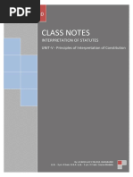 Class Notes: Interpretation of Statutes