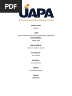 ESPAÑOL I TAREA SEMANA IV-Ejercicios para Mostrar Las Competencias Adquiridas