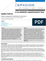 Gestão de Conflitos No Ambiente Organizacional: Uma Análise Teórica