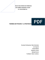 Ensayo Teorema de Pitágoras y La Proporcionalidad.