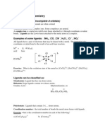 Coordination Chemistry