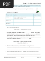 Group 1 - The Alkali Metals Worksheet: 4li(s) + O (G) 2li O(s)