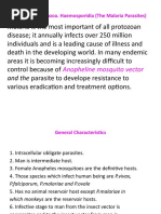 Protozoa. Sporozoa. Haemosporidia (The Malaria Parasites)