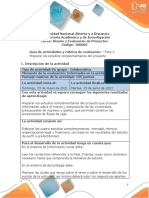 Guia de Actividades y Rúbrica de Evaluación - Fase 3 - Preparar Los Estudios Complementarios Del Proyecto