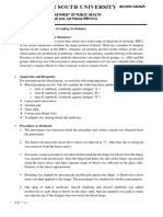 (Blood Group) Department of Public Health Fall 2020, Lab Manual (PBH101L)