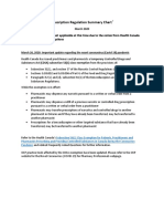 Prescription Regulation Summary Chart: March 2020