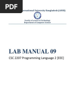 Lab Manual 09: CSC 2207 Programming Language 2 (EEE)