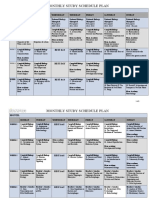 Monthly Study Schedule Plan: Month