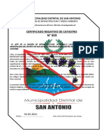 Certificado Negativo de Catastro