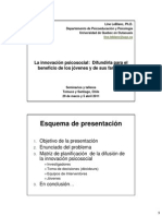 Line LeBlanc: La Innovación Psicosocial: Difundirla para El Beneficio de Los Jóvenes y de Sus Familias