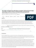 Full Article - The Effect of Financial Education On Pupils' Financial Knowledge and Skills - Evidence From A Solomon Four-Group Design