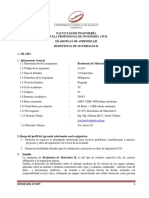 Facultad de Ingeniería: Escuela Profesional de Ingeniería Civil Sílabo/Plan de Aprendizaje Resistencia de Materiales Ii