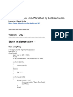 11 Week Dsa Workshop by Geeksforgeeks: Instructor: Rahul Singla