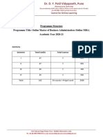 Programme Structure - MBA - 23 - OCT 2019