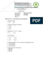 Soal UAS SMT I Matematika Kelas 9