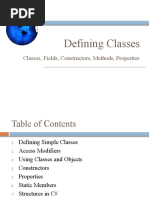 Defining Classes: Classes, Fields, Constructors, Methods, Properties