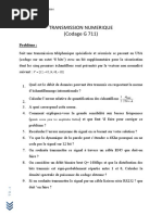 Transmission Numerique (Codage G 711) : Problème