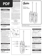 Barbie "Chat With Me" Walkie Talkies MANUAL