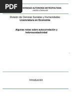 Algunas Notas Sobre Autocorrelación y Heterocedasticidad - UniAutonMetropolitana, S.F.