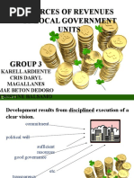 Sources of Revenues of Local Government Units Sources of Revenues of Local Government Units