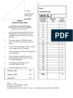 Mock 3: MATHEMATICS Compulsory Part Paper 1 Question-Answer Book