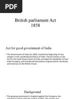 British Parliament Act 1858