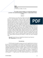 Keywords: Capital Structure Profitability Manufacturing Companies JEL Classifications: M1 M4: M41