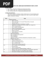 Course Outline Se 301: Research Methods in Education: Instructors