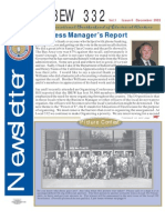 IBEW 332: Business Manager 'S Report