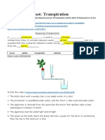 Year 12 Worksheet On Transpiration