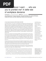 C6 - I II Do Whatever I Want ... Who Are You To Prohibit Me A Tattle Tale of Workpalace Deviance