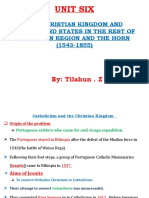 Unit Six: The Christian Kingdom and Peoples and States in The Rest of Ethiopian Region and The Horn (1543-1855)