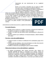 Competencias e Intervenciones de Los Psicólogos en El Gabinete Psicopedagógico de La Escuela