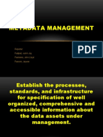 Metadata Management: Reporter: Padpad, Justin Jay Pastolero, John Lloyd Passion, Jayvee