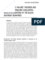 Catastrophic Failure' Theories and Disaster Journalism: Evaluating Media Explanations of The Black Saturday Bushfires