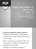 Mass Transfer - Ii (KCH 601) Unit - 2: Vinay Mishra Deptt of Chemical Engineering IET Lucknow