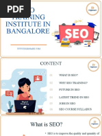 SEO Training Institute in Bangalore