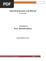 Operating System Lab Manual: ( Sem CSE)