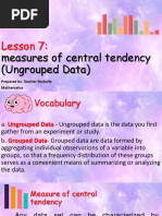 Lesson 7 Measures of Central Tendency - Ungrouped Data High School