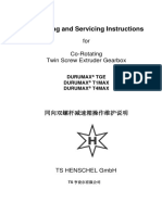 Operating and Servicing Instructions: For Co-Rotating Twin Screw Extruder Gearbox